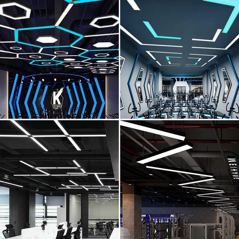 办公灯led长条灯条形简约现代吸吊俩用灯长方形吊线灯办公室网吧