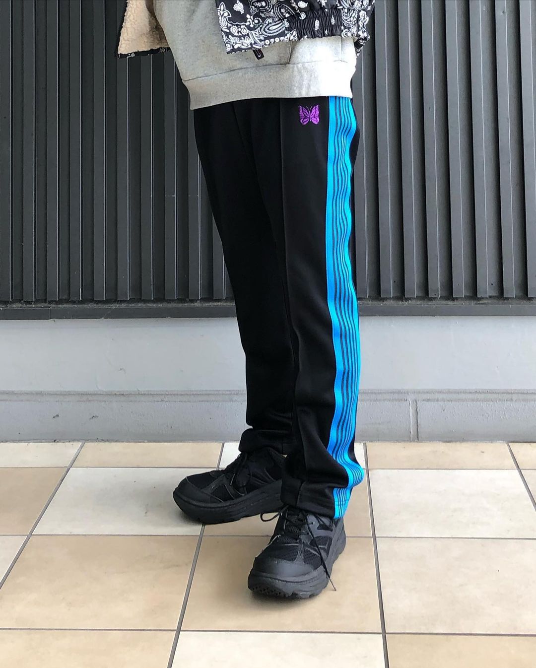 needles限定鸳鸯配色蝴蝶刺绣运动裤长裤 ins潮牌男女同款休闲裤