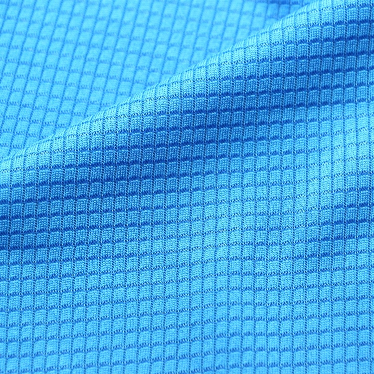 吸湿排汗功能性速干coolpass提花网眼布双面布方格网眼布运动面料