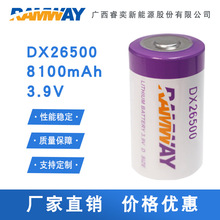 睿奕厂家直销 DX26500 锂硫酰氯电池  3.9V 8100mAh 燃气表锂电池