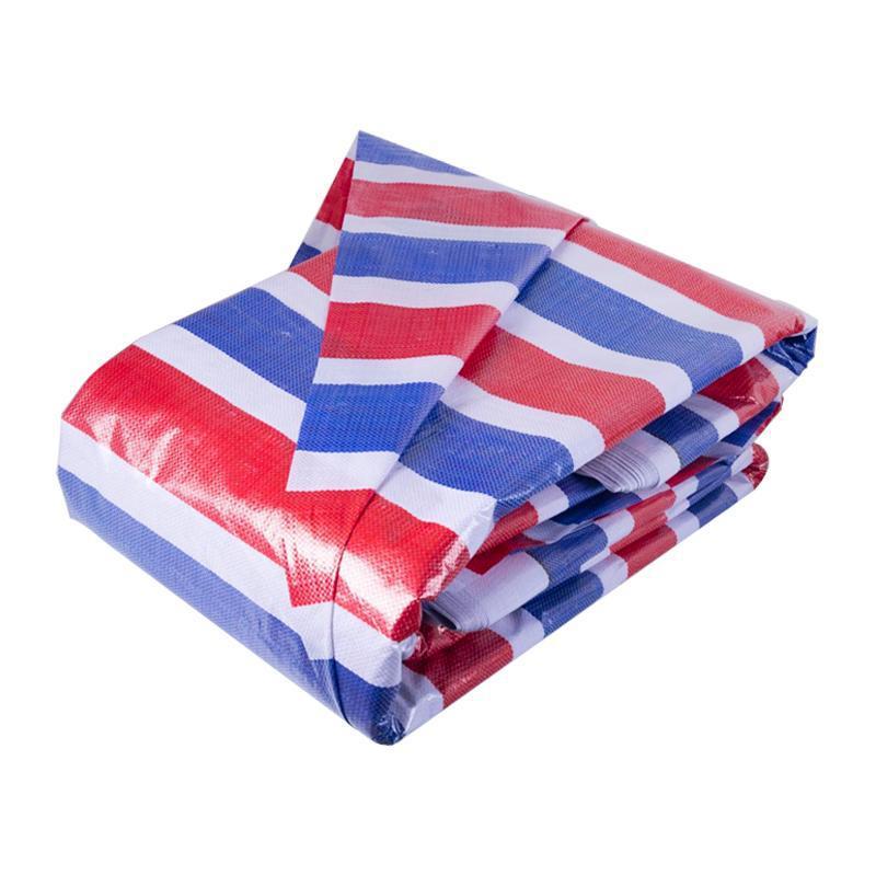 户外三色彩条布防雨布篷布防水加厚遮阳防晒帆布篷布防水布花雨布