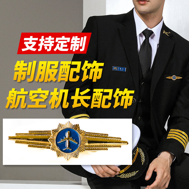 机长胸牌飞行员胸章航空胸章海航南航国航胸章配件金属徽飞机配饰