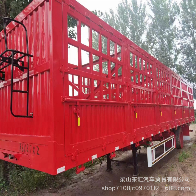 销售13米高栏半挂车价格 13米16轻体簧半挂车 出口二手半挂车