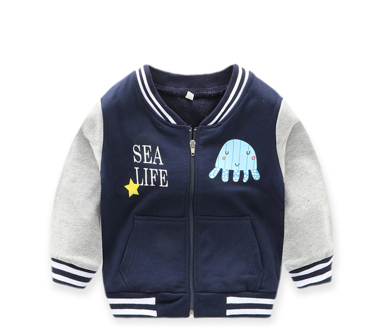 男童夹克衫春秋款儿童装2021秋装新款宝宝拉链衫外套女童卡通开衫