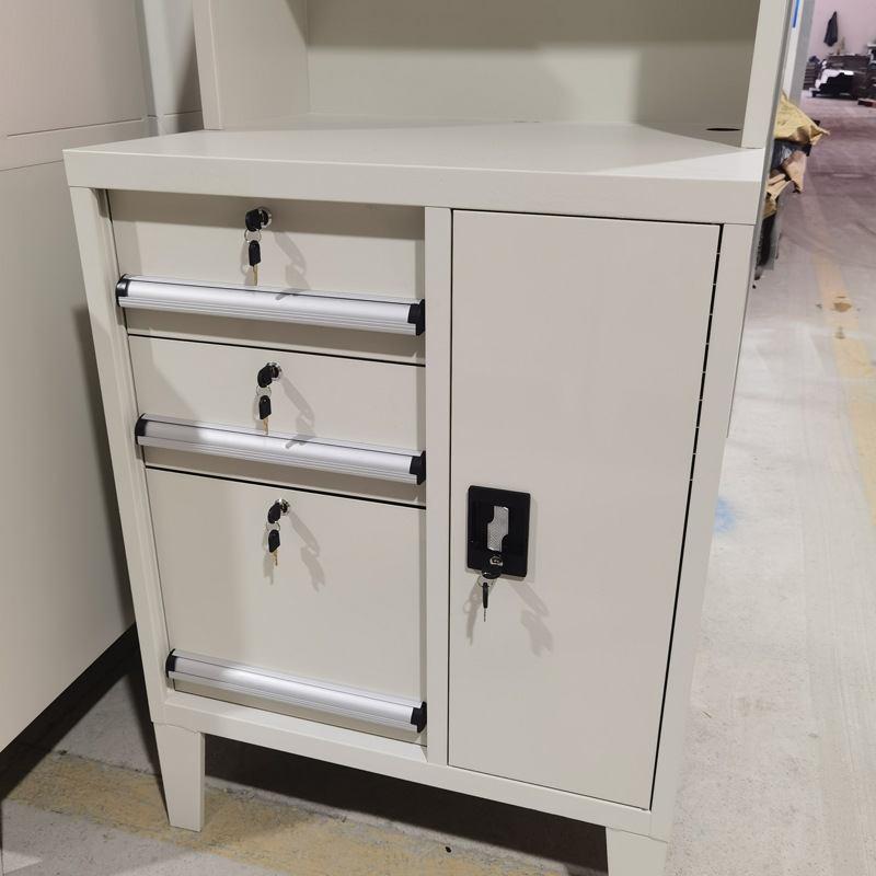 定制重型五金工具柜车间用电脑操作台显示器柜带抽屉铁皮柜