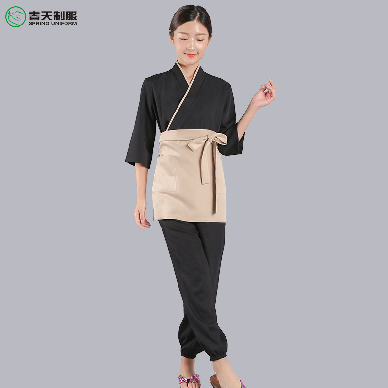 秋季日料店工作装日本餐厅男女服务员工作服寿司店日式和风料理服