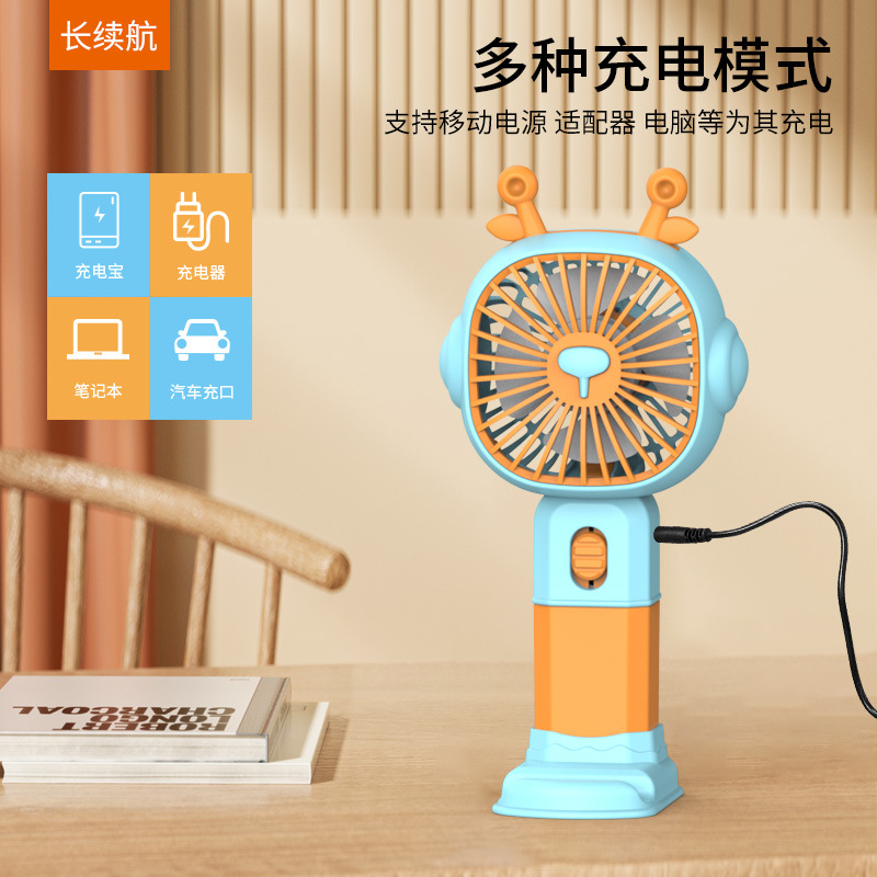 2024 New Mini Small Usb Fan Cartoon Portable Large Wind Summer Student Small Handheld Fan