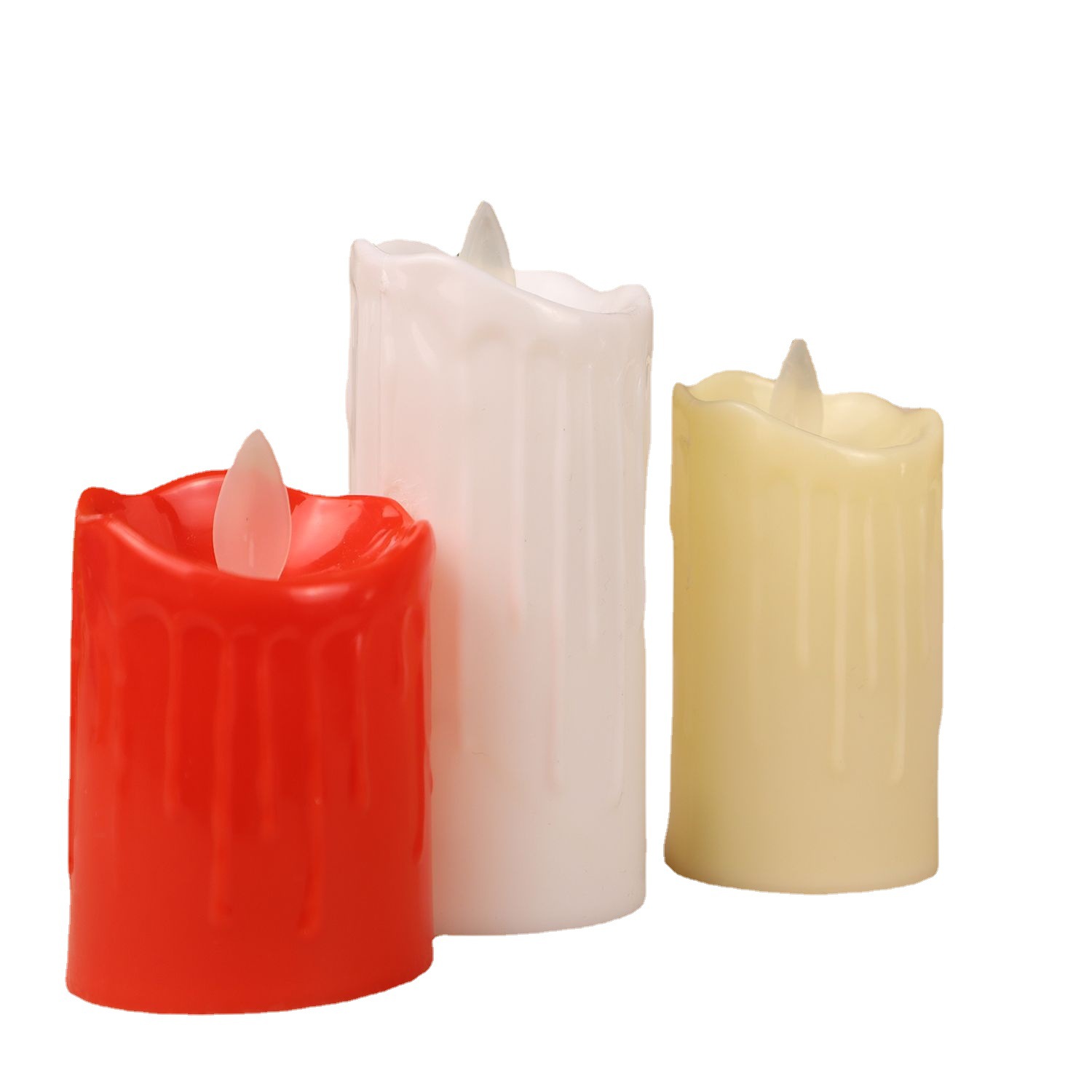 仿真无烟蜡烛灯细流泪面滴蜡摇摆led塑料电子蜡烛d5*h7/9/11cm