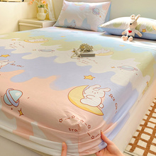 纯棉床笠单件100全棉儿童卡通女孩床垫套保护罩床罩床单三件套1.2