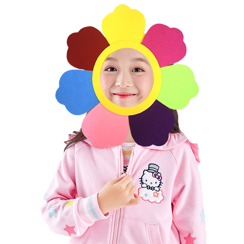 彩色梅花头套演出头套向日葵幼儿园舞蹈道具花学校运动会开幕式道