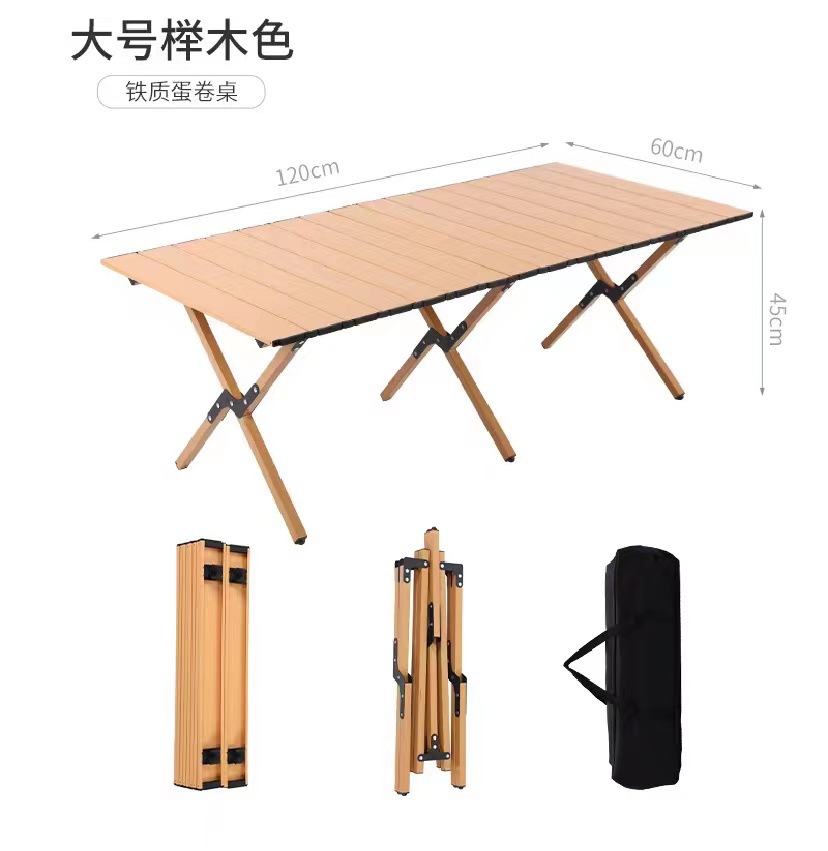 Carbon Steel Folding Table Beach Furniture Style Simple Camping Folding Table Metal Wholesale Table and Chair Outdoor Egg