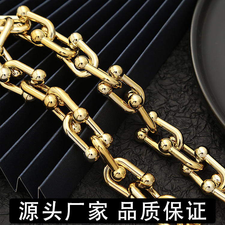 Open Chain Acrylic Chain U-Shaped Connecting Shackle Bamboo Joint Chain Buckle Earrings Ring Buckle Uvkc Electroplating Wholesale