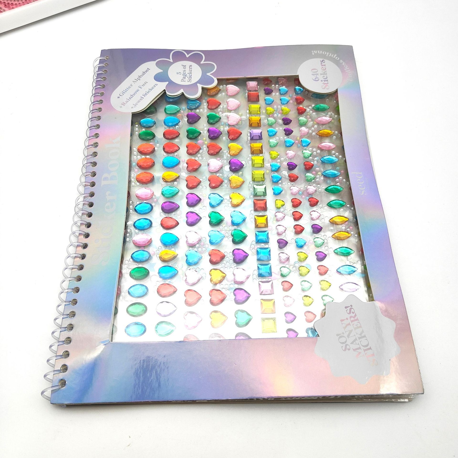 Cross-Border Colorful Diamond Sticker Collection Book Album Mobile Phone Gem Diamond Sticker Cross-Border Crystal Acrylic Sticker Book