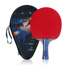 厂家直销 loki雷神乒乓球拍成品拍纯木底板双面反胶横拍直拍 X-2