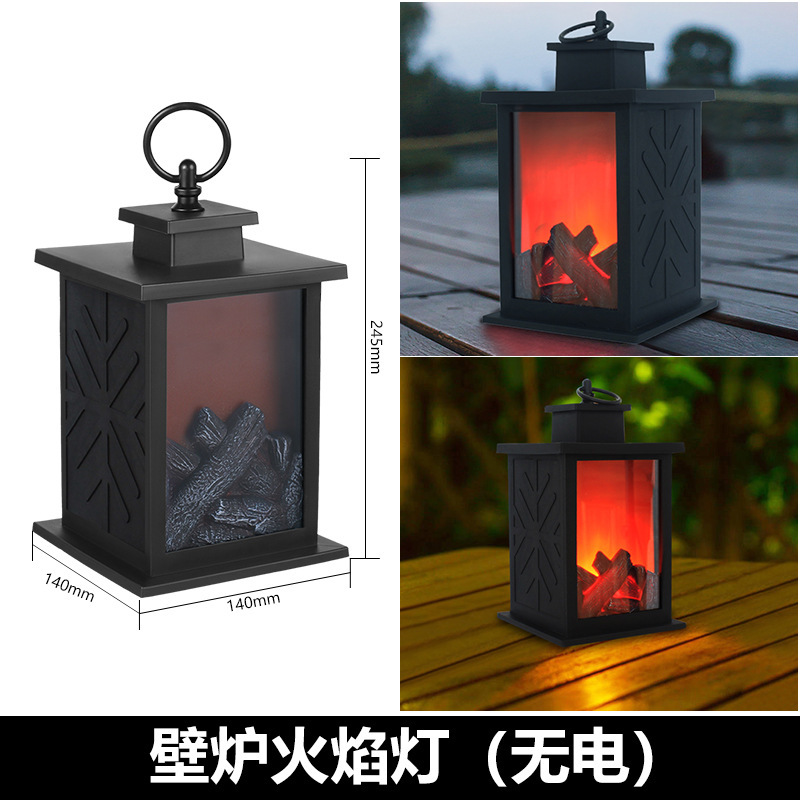 Flame Fireplace Small Night Lamp Photography Flame Lamp Room Ornaments Bedroom Ins Retro Hotel Warm Color Series