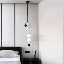 卧室床头吊灯简约现代圆球吊灯可随意调节主卧客厅背景墙极简吊灯