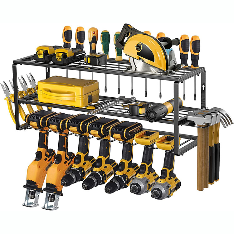 手电钻螺丝刀工具架壁挂式充电钻收纳架车库工具储物架置物架
