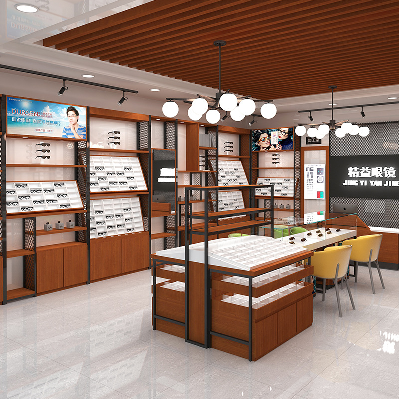 定制眼镜展柜店铺眼镜展示柜公司展厅专卖店陈列柜商场烤漆柜台