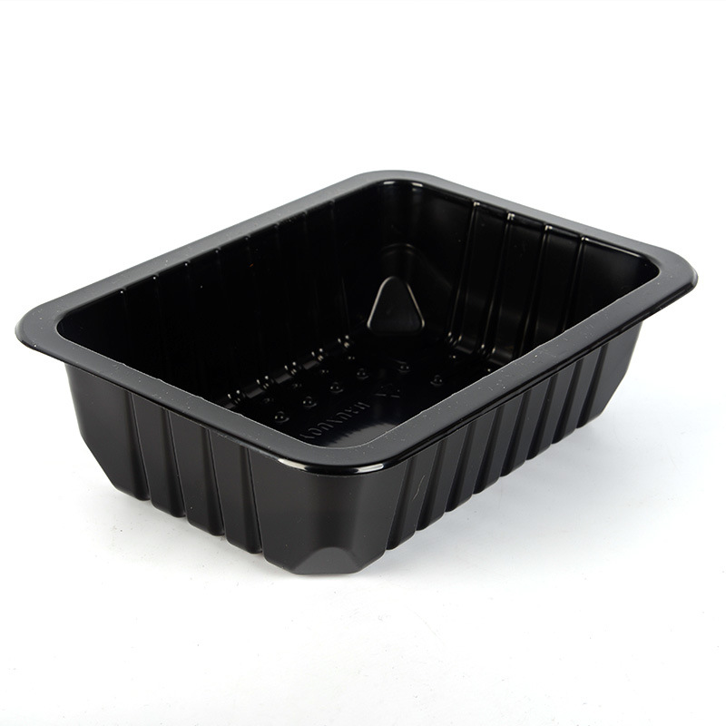 黑色气调盒生鲜盒一次性鲜肉气调熟食凉菜类pp打包盒食品气调盒