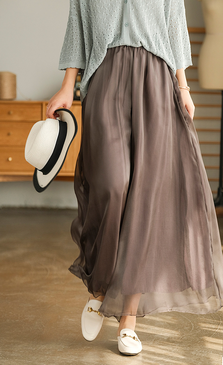气质裙裤包臀百搭阔腿裤雪纺薄纱仙女显瘦蓬蓬裙仙女高腰中长裙女