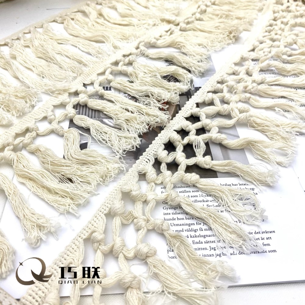 11cm hand knotted cotton yarn tassel fringe lace sofa cushion hanging decoration accessories factory direct supply