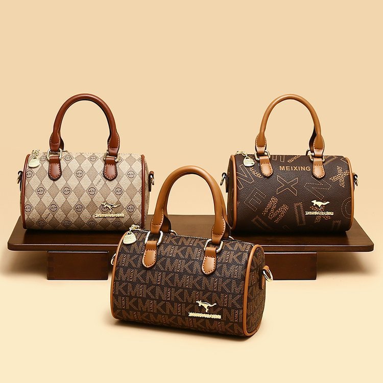 复古优雅时尚手提包包女2024新款跨境百搭波士顿包潮流单肩斜挎包