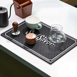 现货酒吧吧台沥水必备咖啡压粉专用防烫杯垫套装多用途咖啡吧台垫