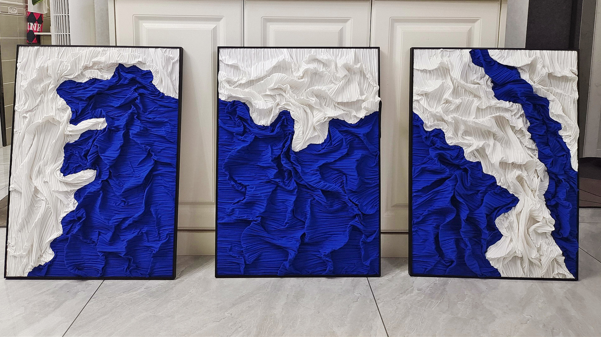 褶皱面料布料 背景装饰画压褶皱布料柠檬布坊