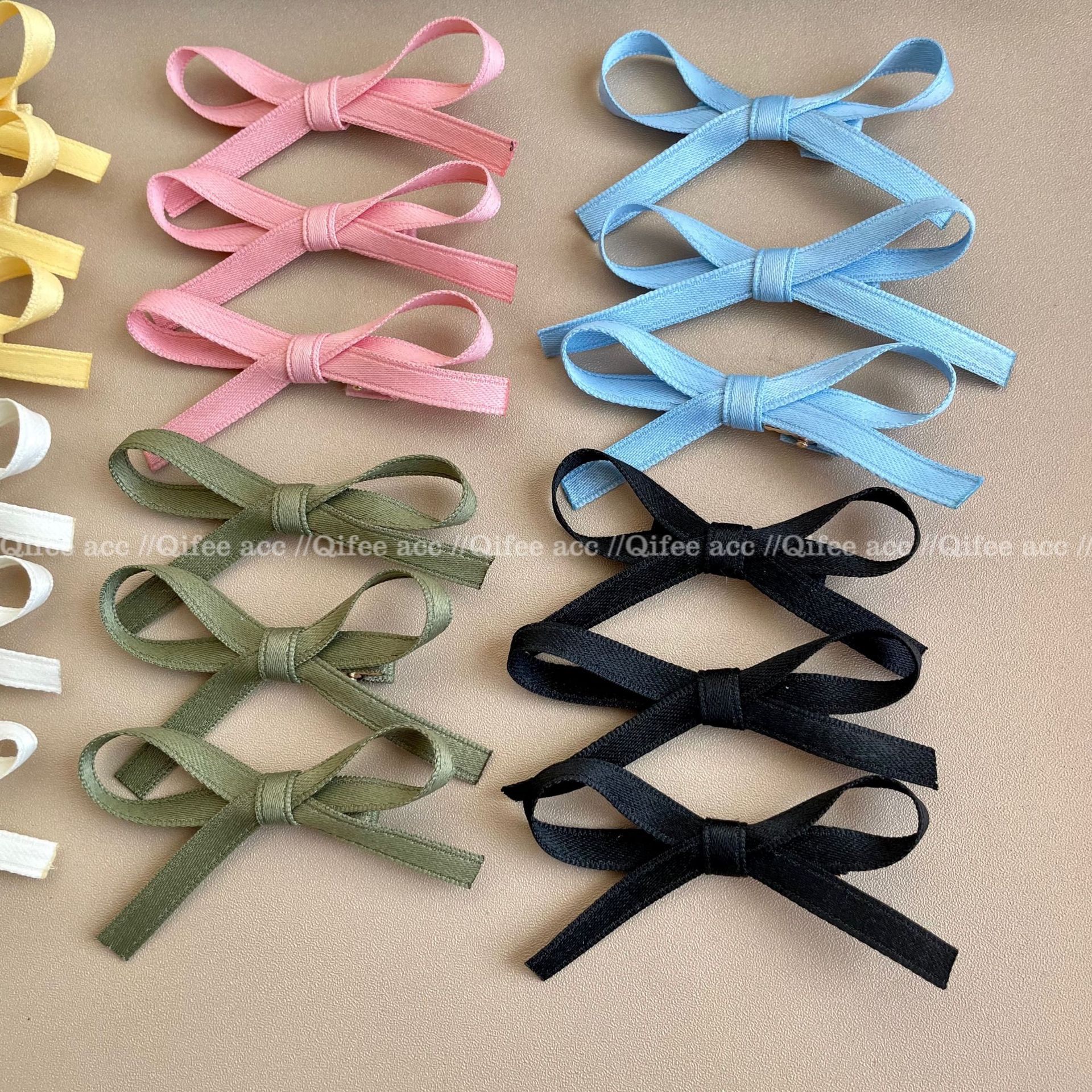 Korean Dopamine Accessories Girl Ballet Ribbon Bow Barrettes Hair Clip Side Clip