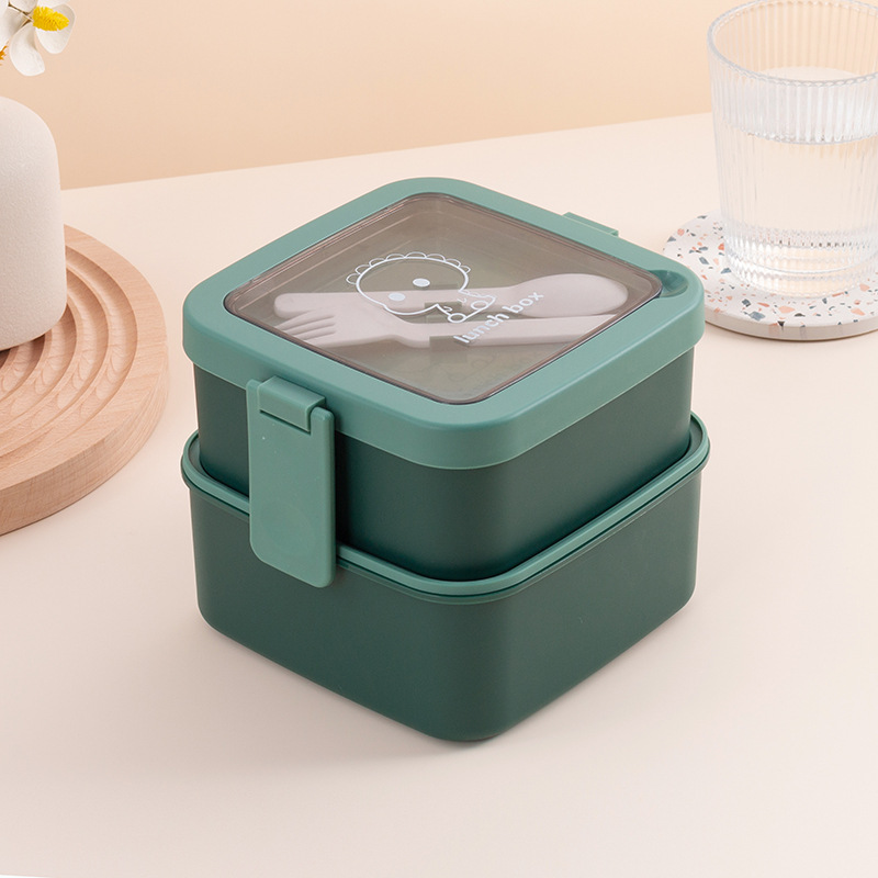 Multi-Layer Lunch Box Microwaveable Heating with Lid Student Bento Box Men and Women with Tableware Food Grade Lunch Box