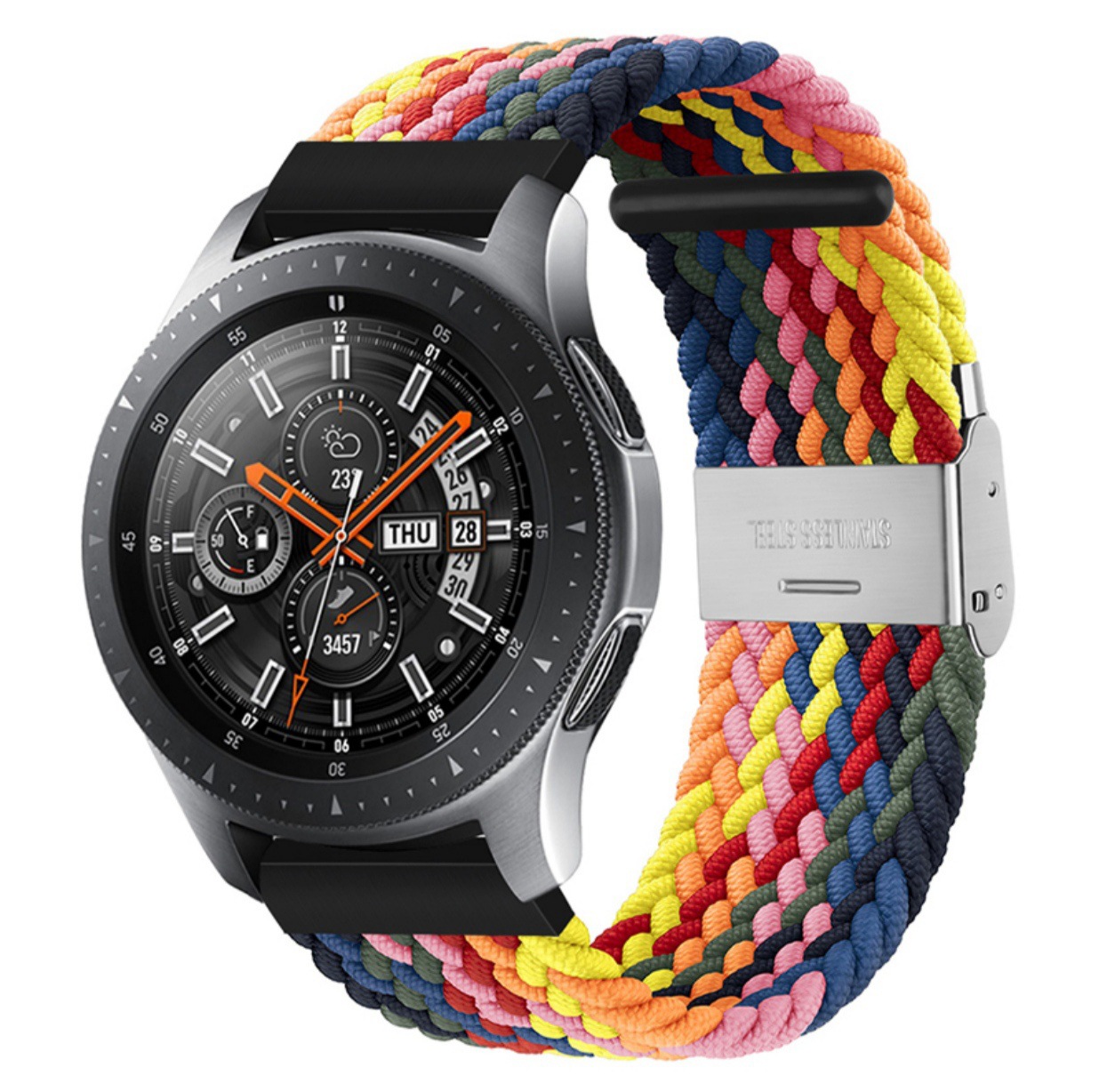 适用华为gt2手表带 20mm/22mm尼龙编织金属卡扣式表带 42mm46mmgt