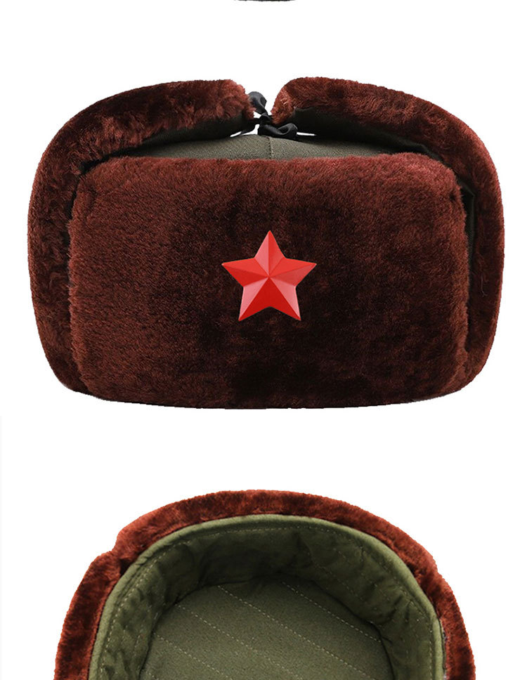 冬季雷锋帽加厚老式棉帽栽绒棉帽保安冬帽男女中老年东北帽
