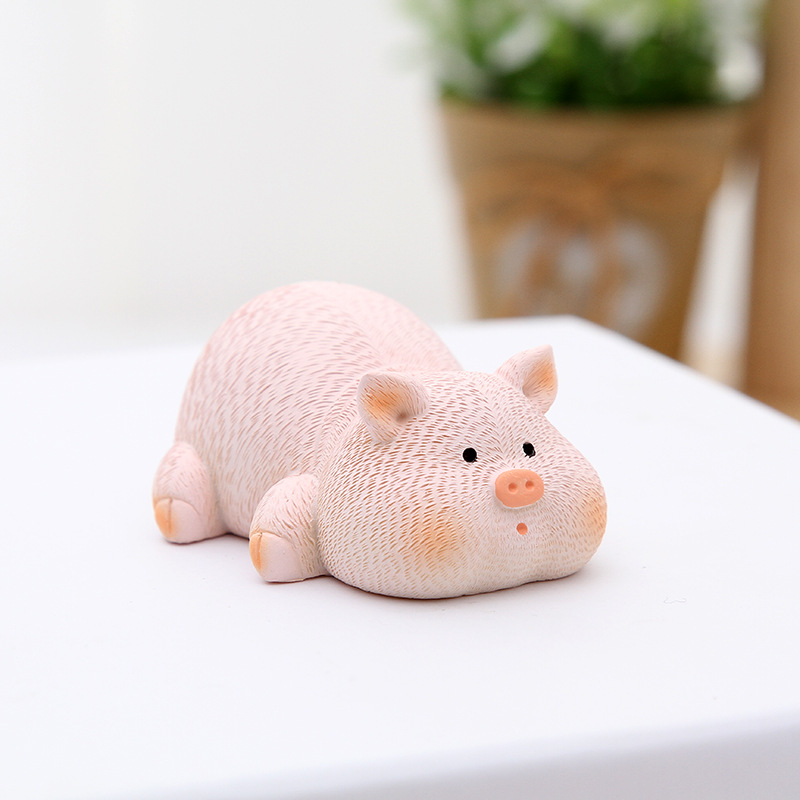 Creative Japanese Style Groceries Piggy Resin Animal Ornaments Car Home Decorative Crafts Gift Cake Ornaments