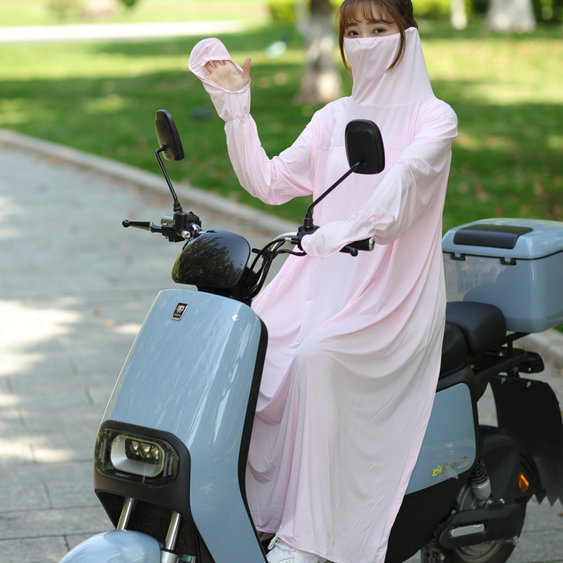 Sun-Protective Clothing for E-Bike Driving Women's Long Spring and Summer Cover Face Riding Motorcycle Outdoor Cycling Anti-Exposure Full Body Sun-Protective Clothing