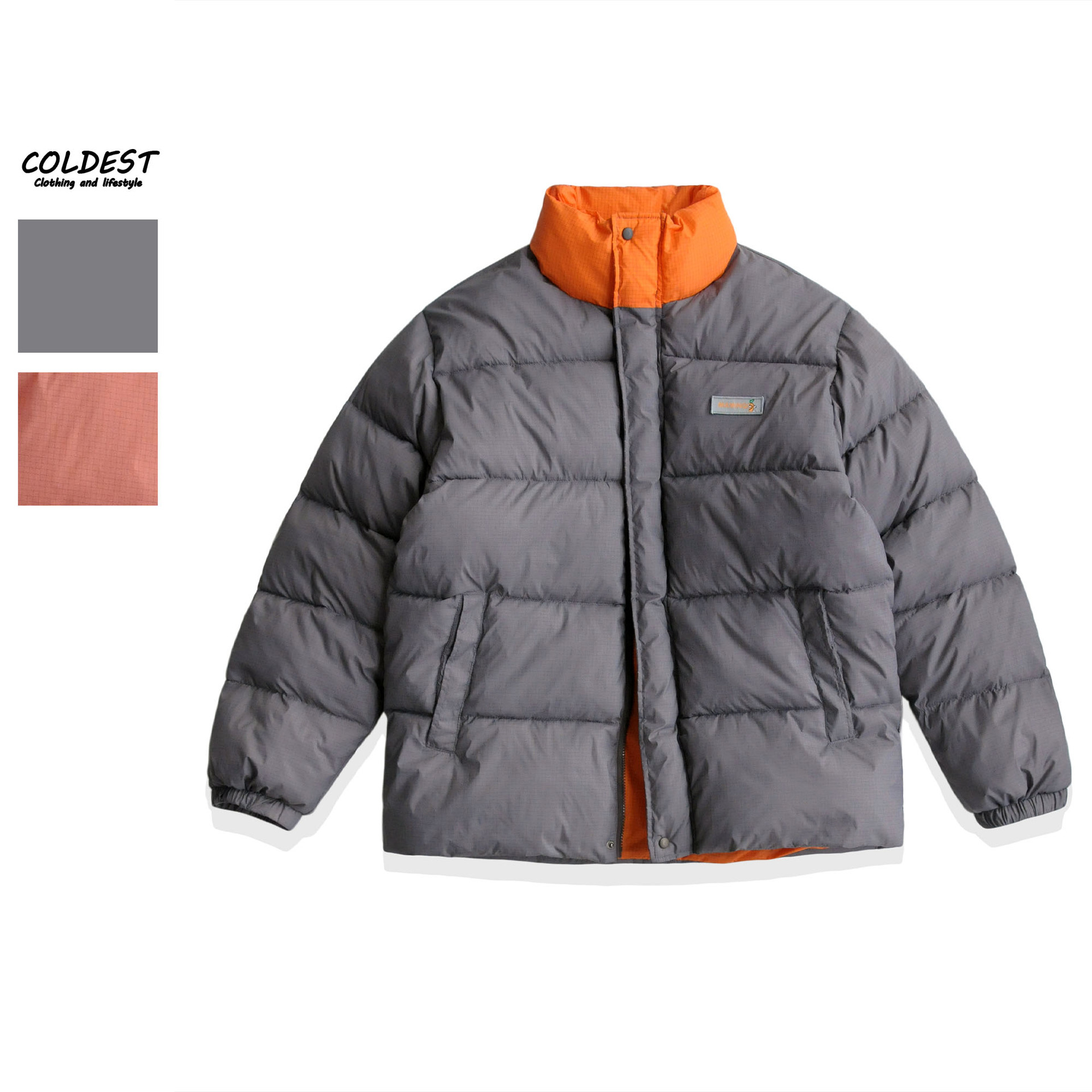 coldest男装|aw 日系冬款潮流宽松拼色休闲棉服男女-阿里巴巴