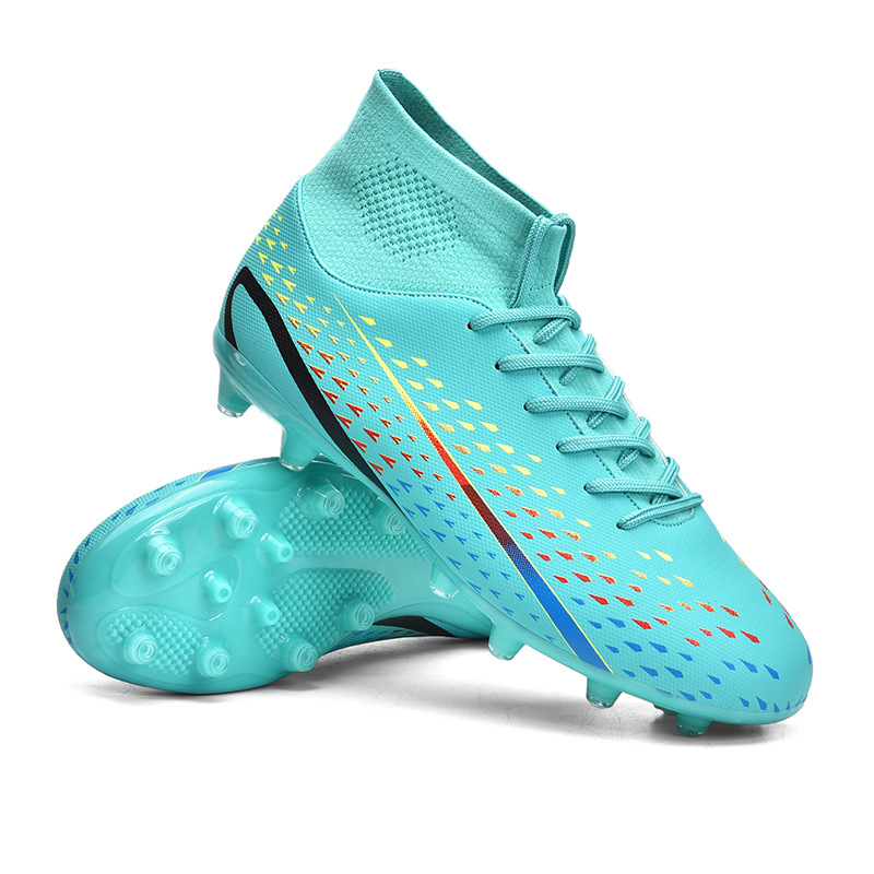 跨境外贸足球鞋高帮tf碎钉男女成人儿童钉鞋训练鞋ag长钉人造草地