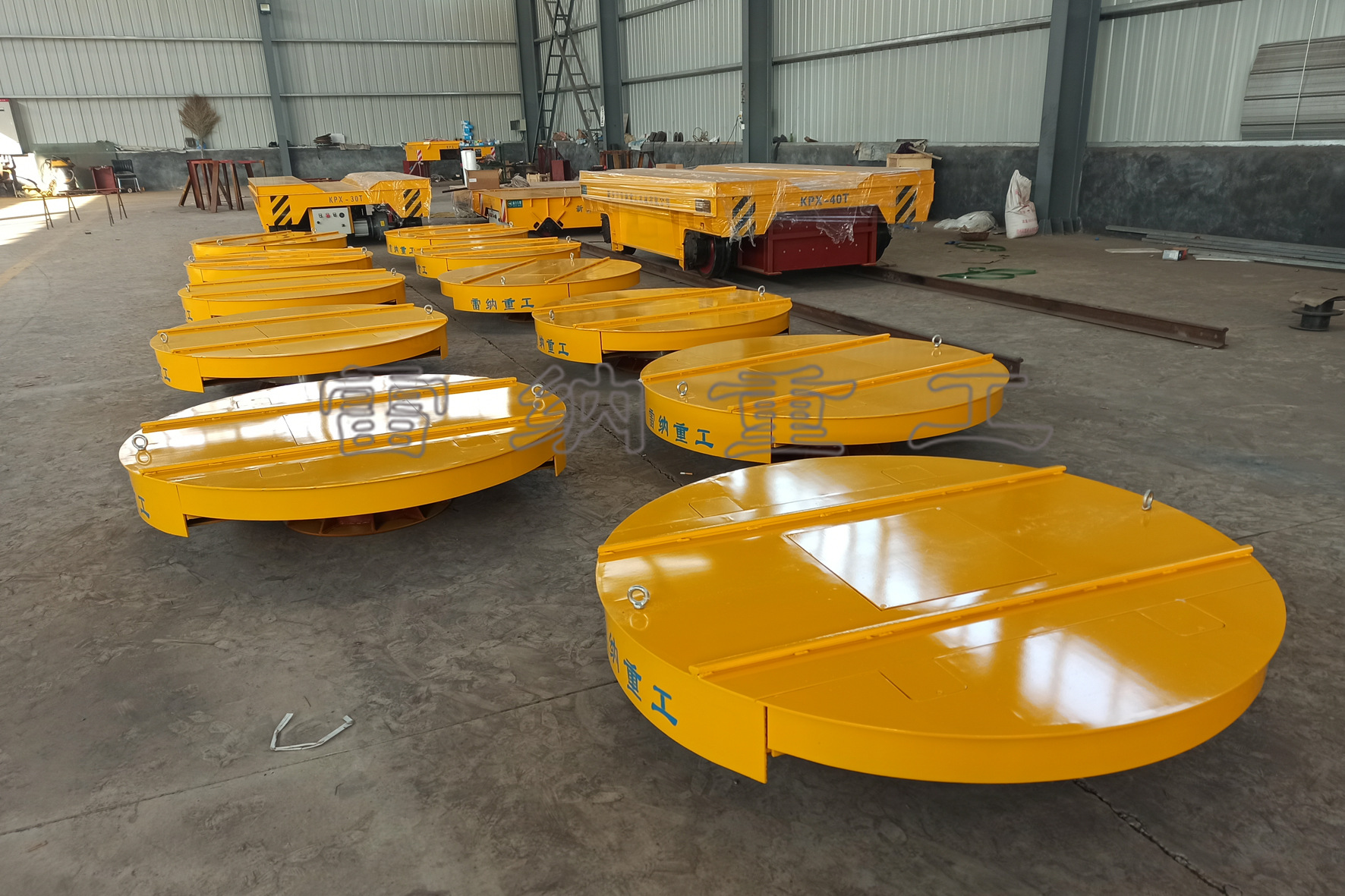 定制轨道电动平车转弯手动轨道转盘重型工具车运输车电动轨道转盘