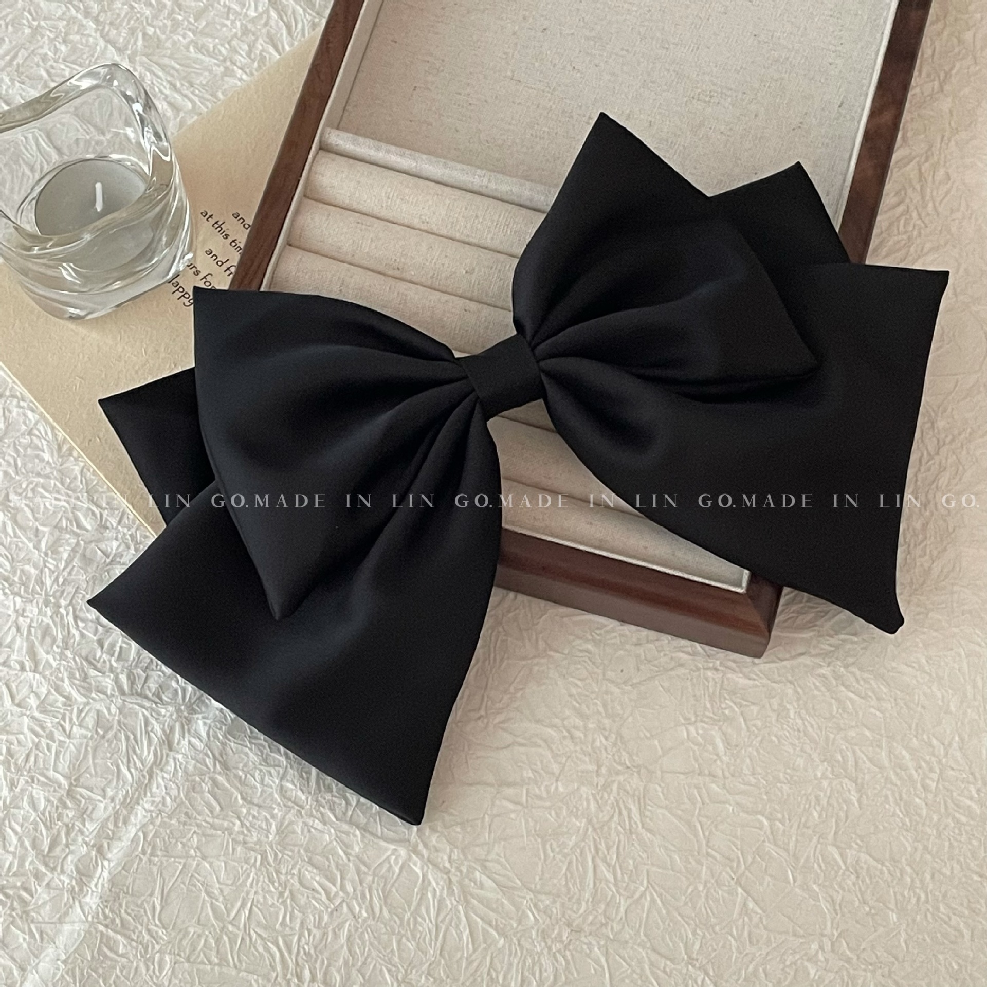 Bow Headdress Black Big Hairpin Back Head High-Grade Hairpin 2022 New High-End Hair Accessories Women's Clip