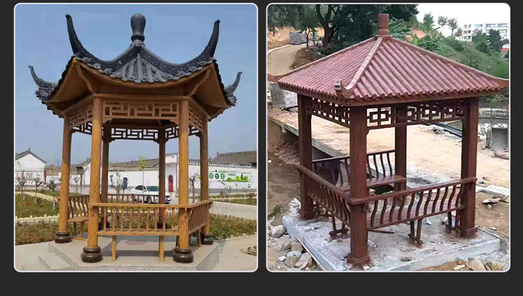 仿古四角亭 户外公园水泥凉亭 可庭院休闲古建景观凉亭