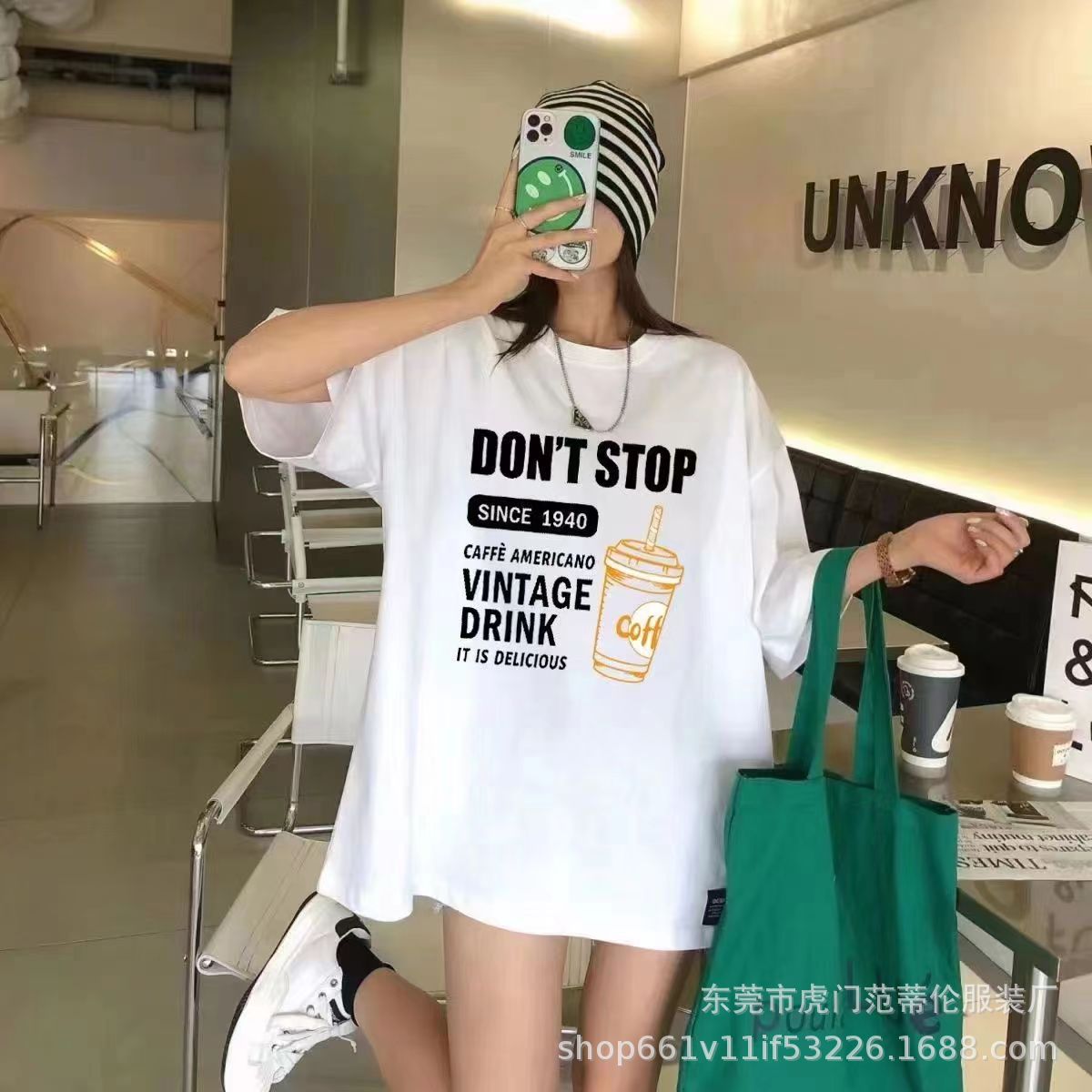 Women's Short-Sleeved T-shirt 2023 Summer New Korean Style Loose Large Size Women's Mid-Length Fashion Printed Stall Wholesale