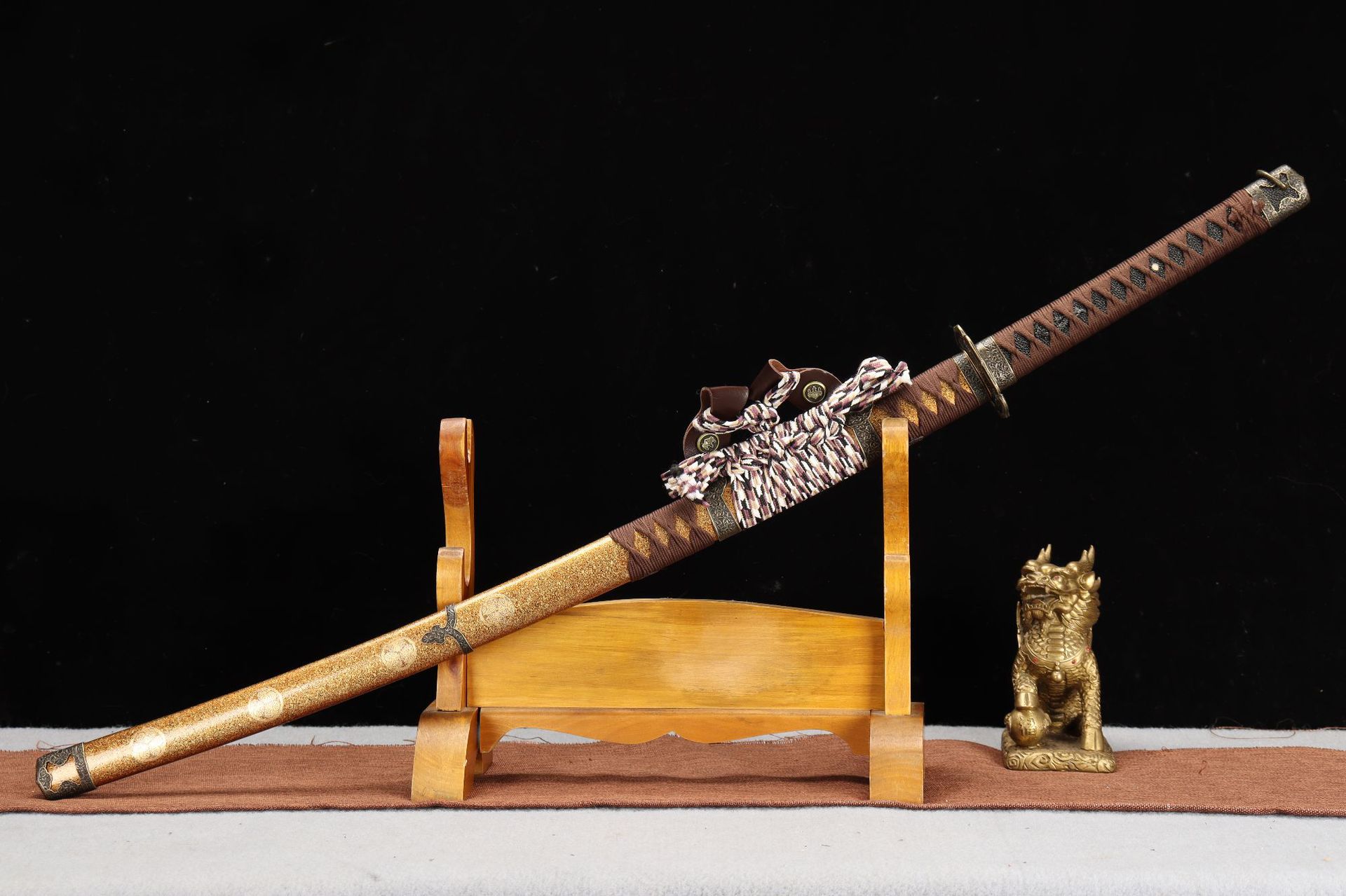 龙泉市刀剑t10烧刃太刀手工锻打军刀日本硬剑防身宝剑兵器未开刃