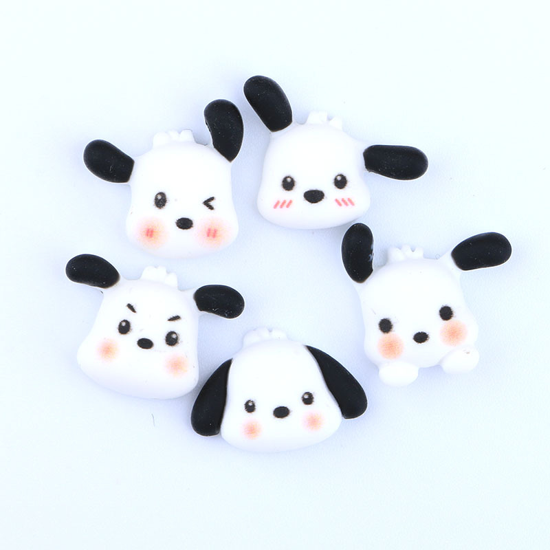 Cream Glue Epoxy DIY Phone Case Material Package Small Black Ear Dog Resin Accessories Decoration Homemade Barrettes