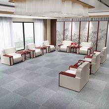 新中式办公沙发单人位茶几组合会客接待商务会议沙发贵宾接待沙发