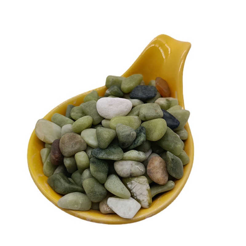 抛光丹东绿玉石颗粒汗蒸房用绿色石子地坪水族造景用丹东绿石子