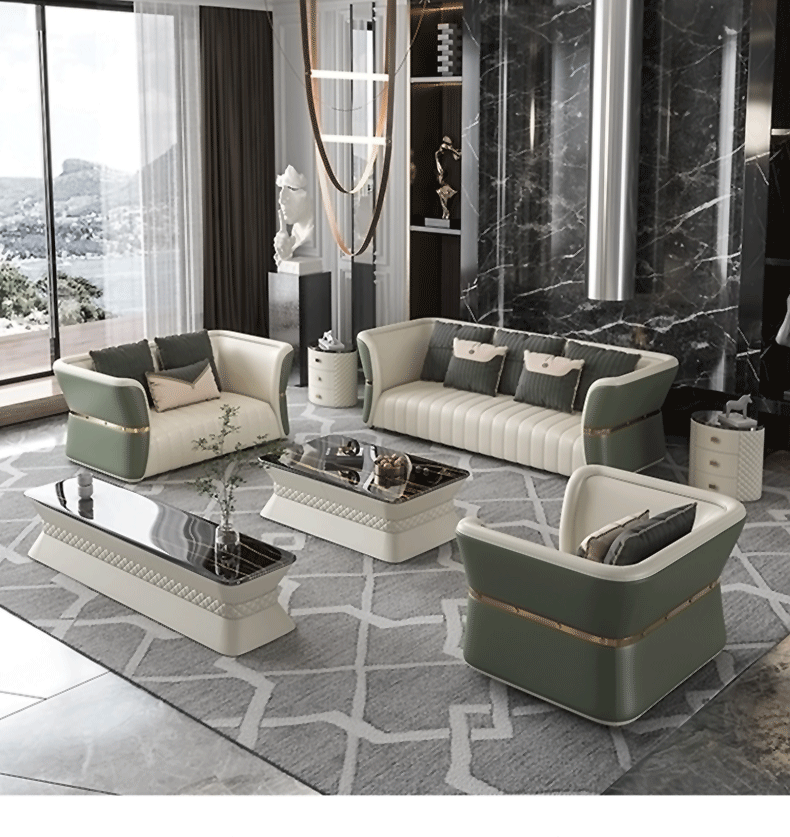 小蛮腰后现代轻奢沙发意式轻奢风格真皮沙发港式宾利客厅家具沙发