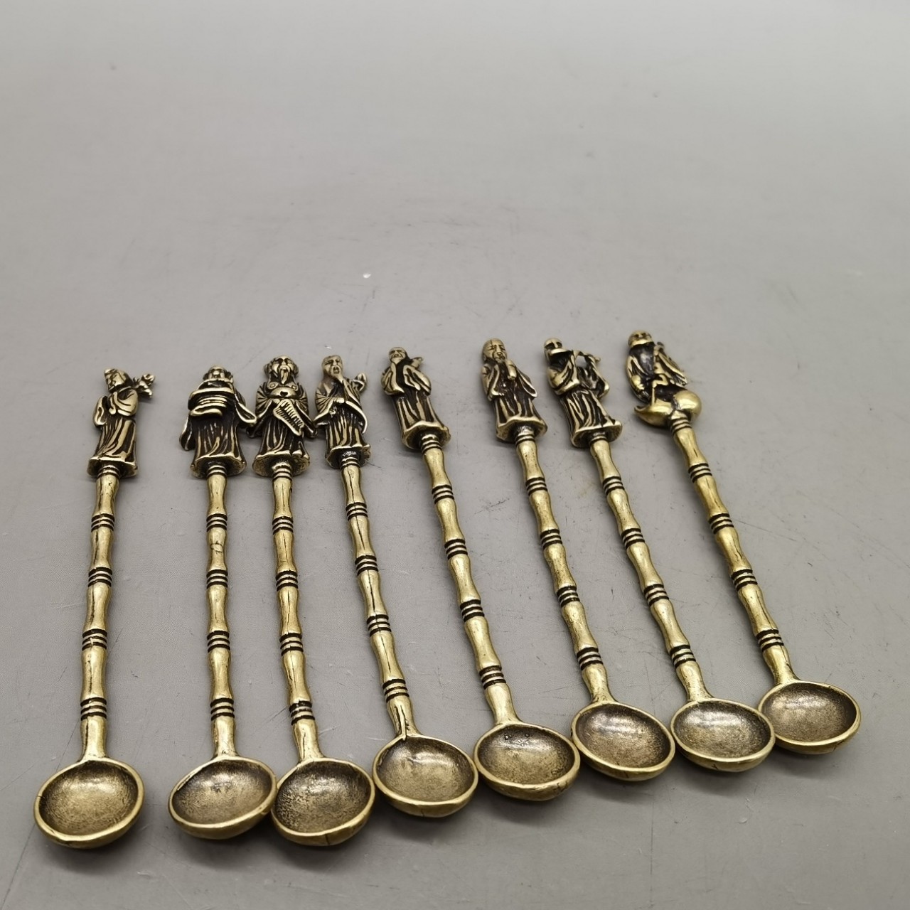 古玩铜器八仙药勺量勺古玩杂项收藏老铜古代中药医药工具小铜勺