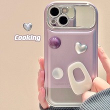 高级感紫色大视窗立体宝石适用15Promax手机壳苹果14pro日韩小众