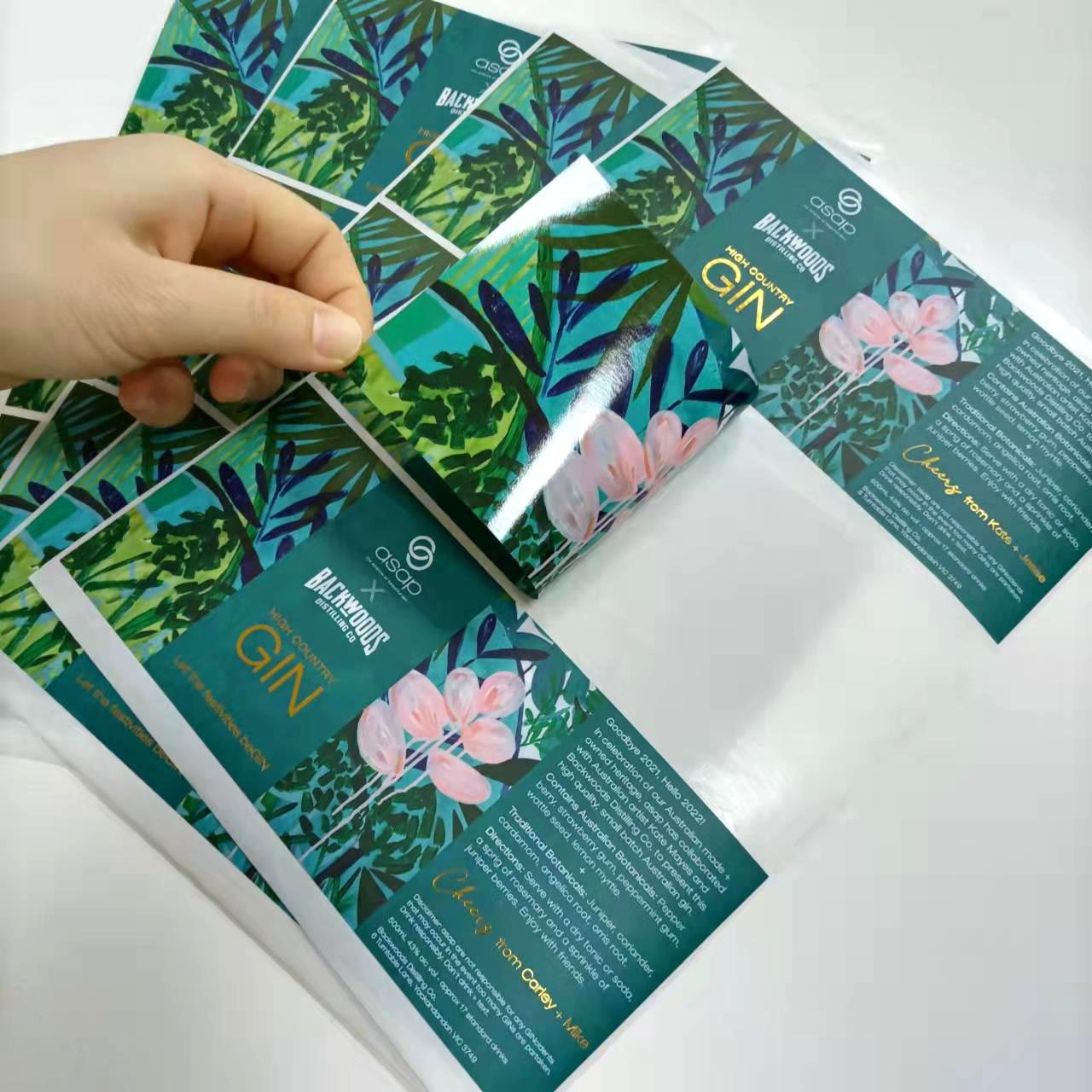 加工定制双面印刷彩色不干胶标签双面印刷化妆品不干胶贴纸