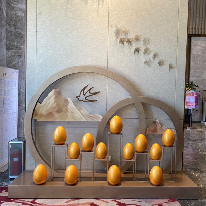 售楼处美陈楼盘展厅砸金蛋台礼品台开业布置地产营销dp点摆件