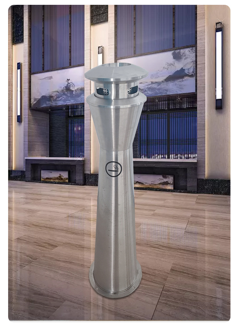 不锈钢落地烟灰柱室内外吸烟区烟蒂柱烟头收集器灭烟柱户外烟灰缸